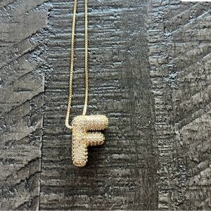 Initial F Gold Necklace